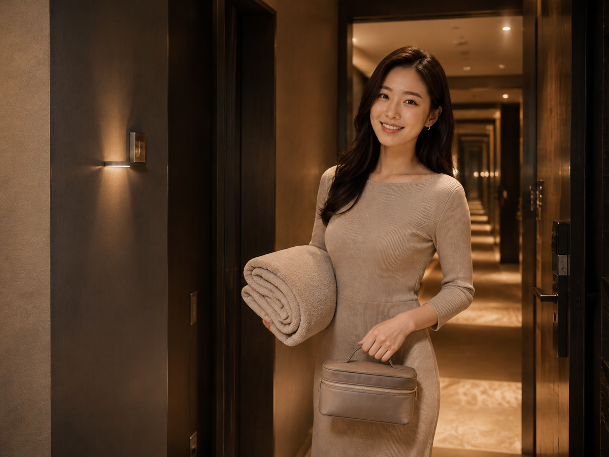 화성 향남 방문 홈케어 일정을 준비하는 젊은 성인 한국 여성 관리사